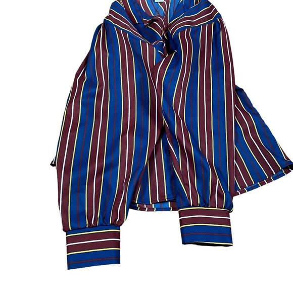 Vintage Levi Strauss Blouse Women's Sz L Multicolor Striped Button Up 90s - Picture 4 of 6
